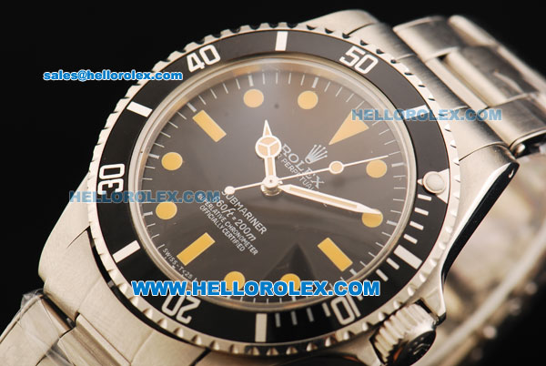 Rolex Submariner Automatic Movement Full Steel with Black Dial and Black Bezel - Click Image to Close